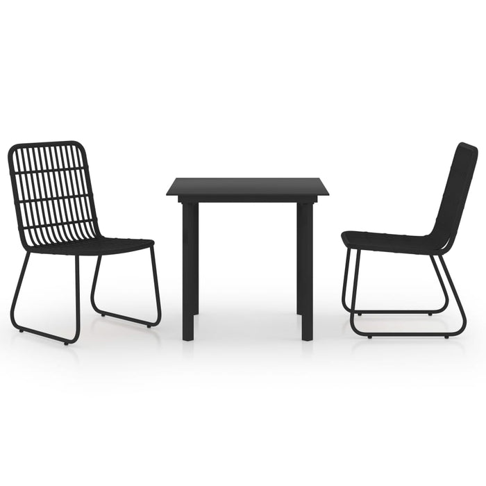 Set mobilier de exterior, 3 piese, poliratan și sticlă WALTI