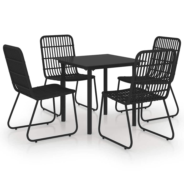 Set mobilier de exterior, 5 piese, poliratan și sticlă WALTI