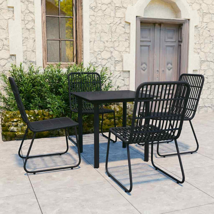 Set mobilier de exterior, 5 piese, poliratan și sticlă WALTI