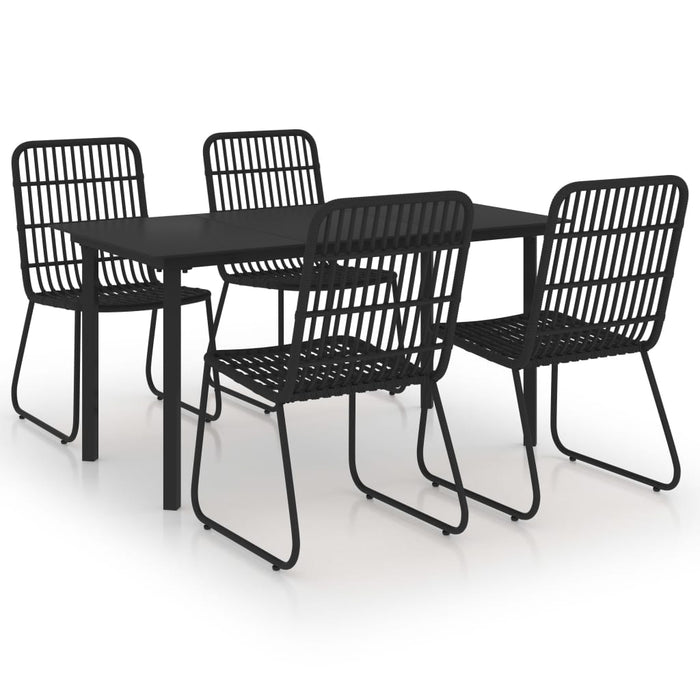 Set mobilier de exterior, 5 piese, poliratan și sticlă WALTI