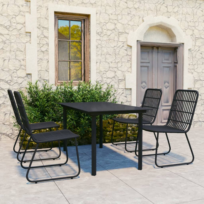 Set mobilier de exterior, 5 piese, poliratan și sticlă WALTI