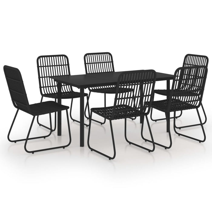 Set mobilier de exterior, 7 piese, poliratan și sticlă WALTI