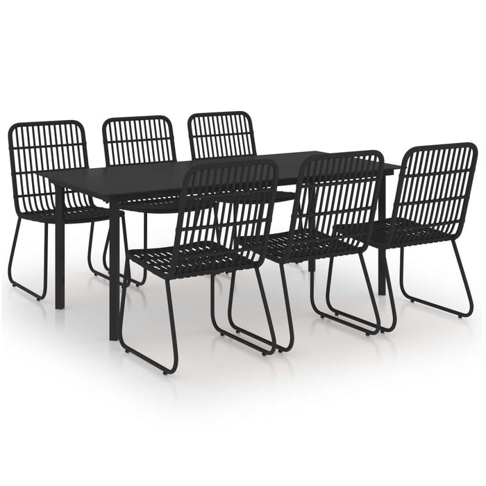 Set mobilier de exterior, 7 piese, poliratan și sticlă - WALTI WALTI