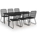 Set mobilier de exterior, 7 piese, poliratan și sticlă - WALTI WALTI
