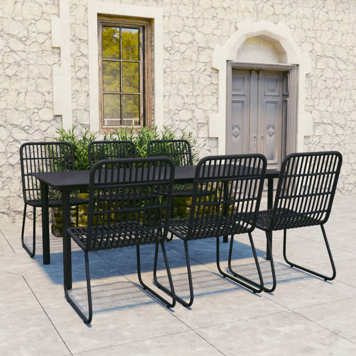 Set mobilier de exterior, 7 piese, poliratan și sticlă - WALTI WALTI