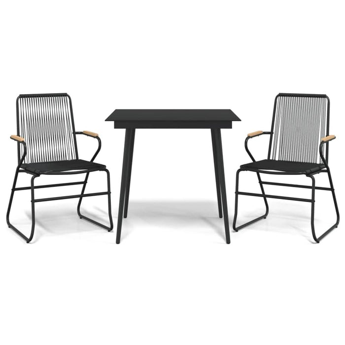 Set cu masă pentru grădină, 3 piese, negru, ratan PVC - WALTI WALTI