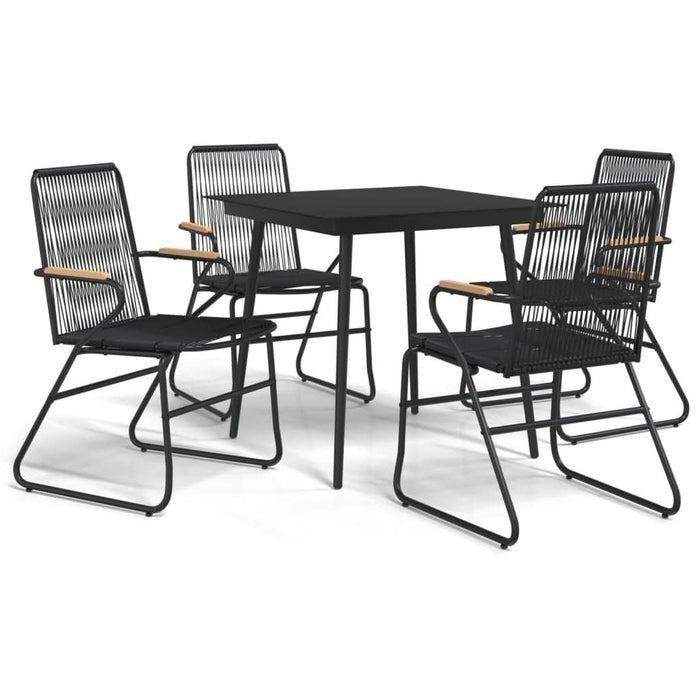 Set mobilier de grădină, 5 piese, negru, ratan PVC - WALTI WALTI