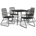 Set mobilier de grădină, 5 piese, negru, ratan PVC - WALTI WALTI