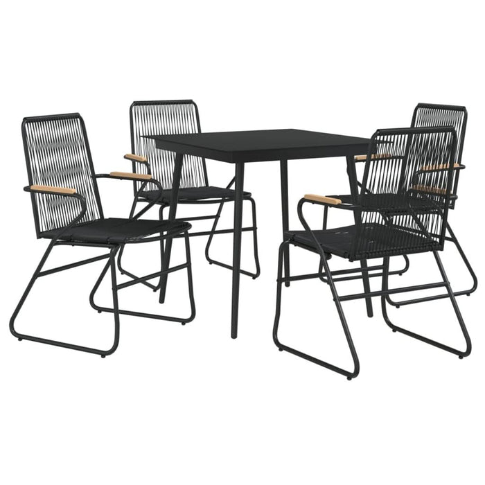 Set mobilier de grădină, 5 piese, negru, ratan PVC - WALTI WALTI