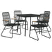 Set mobilier de grădină, 5 piese, negru, ratan PVC - WALTI WALTI