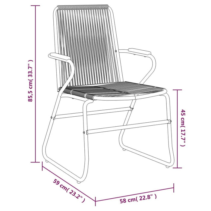 Set mobilier de grădină, 5 piese, negru, ratan PVC - WALTI WALTI