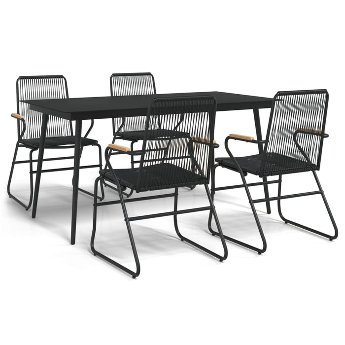 Set mobilier de grădină, 5 piese, negru, ratan PVC - WALTI WALTI