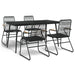 Set mobilier de grădină, 5 piese, negru, ratan PVC - WALTI WALTI