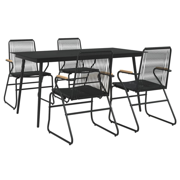 Set mobilier de grădină, 5 piese, negru, ratan PVC - WALTI WALTI