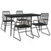 Set mobilier de grădină, 5 piese, negru, ratan PVC - WALTI WALTI