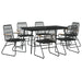 Set mobilier de grădină, 7 piese, negru, ratan PVC - WALTI WALTI