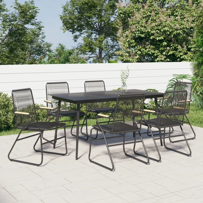 Set mobilier de grădină, 7 piese, negru, ratan PVC - WALTI WALTI