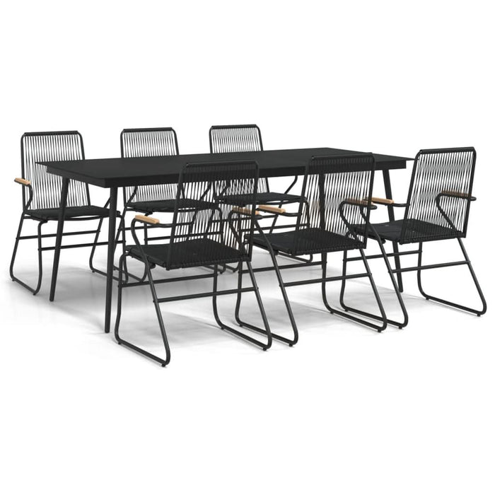 Set mobilier de grădină, 7 piese, negru, ratan PVC - WALTI WALTI