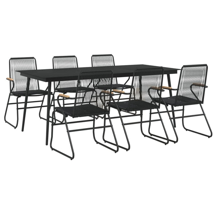 Set mobilier de grădină, 7 piese, negru, ratan PVC - WALTI WALTI