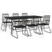 Set mobilier de grădină, 7 piese, negru, ratan PVC - WALTI WALTI
