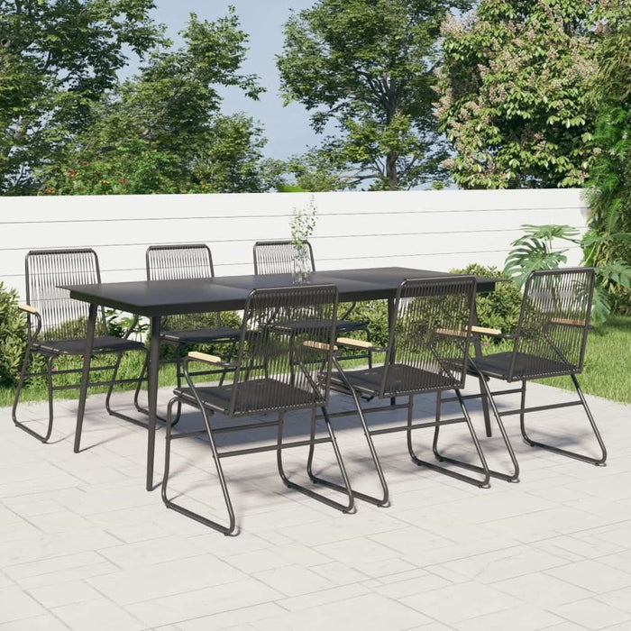 Set mobilier de grădină, 7 piese, negru, ratan PVC - WALTI WALTI