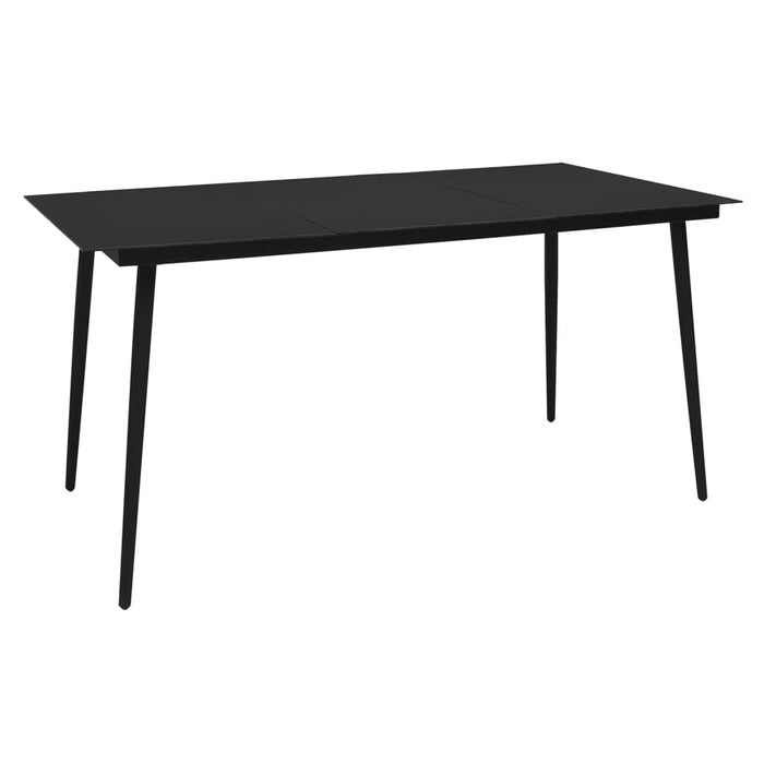 Set masă pentru grădină, 9 piese, negru, ratan PVC - WALTI WALTI