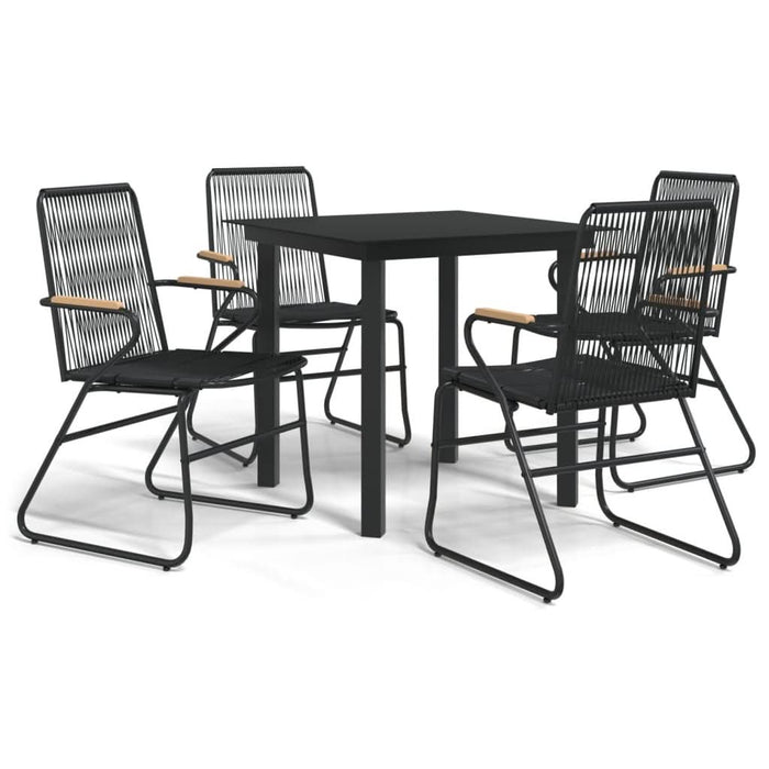Set mobilier de grădină, 5 piese, negru, ratan PVC - WALTI WALTI