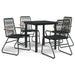Set mobilier de grădină, 5 piese, negru, ratan PVC - WALTI WALTI