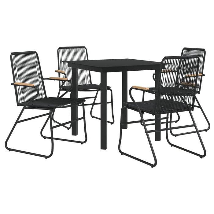 Set mobilier de grădină, 5 piese, negru, ratan PVC - WALTI WALTI