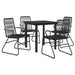 Set mobilier de grădină, 5 piese, negru, ratan PVC - WALTI WALTI