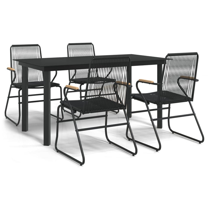 Set mobilier de grădină, 5 piese, negru, ratan PVC - WALTI WALTI