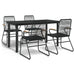 Set mobilier de grădină, 5 piese, negru, ratan PVC - WALTI WALTI