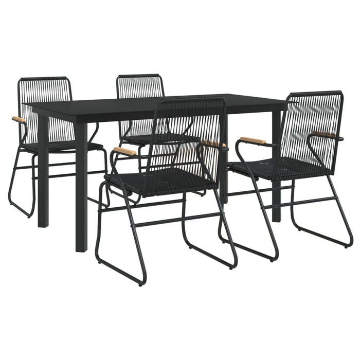 Set mobilier de grădină, 5 piese, negru, ratan PVC - WALTI WALTI