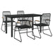 Set mobilier de grădină, 5 piese, negru, ratan PVC - WALTI WALTI