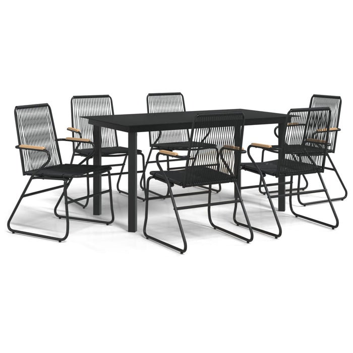 Set mobilier de grădină, 7 piese, negru, ratan PVC - WALTI WALTI