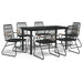 Set mobilier de grădină, 7 piese, negru, ratan PVC - WALTI WALTI