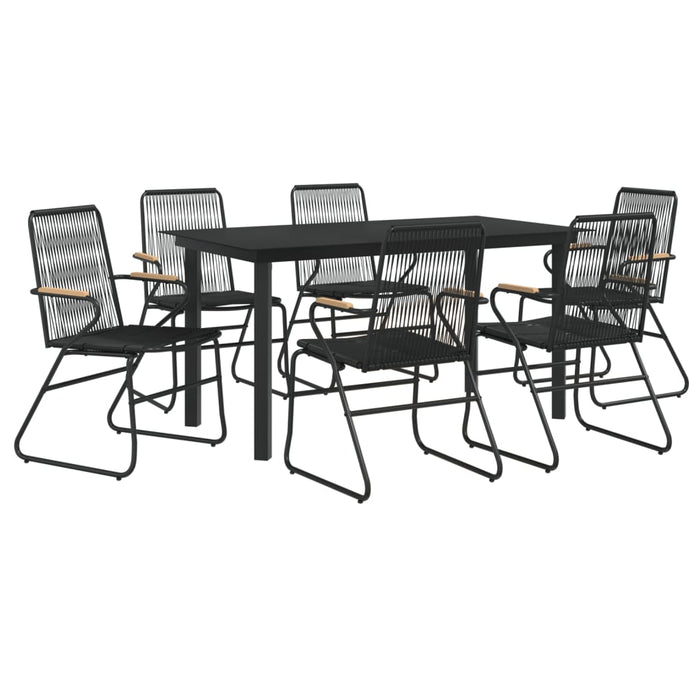 Set mobilier de grădină, 7 piese, negru, ratan PVC - WALTI WALTI