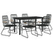 Set mobilier de grădină, 7 piese, negru, ratan PVC - WALTI WALTI