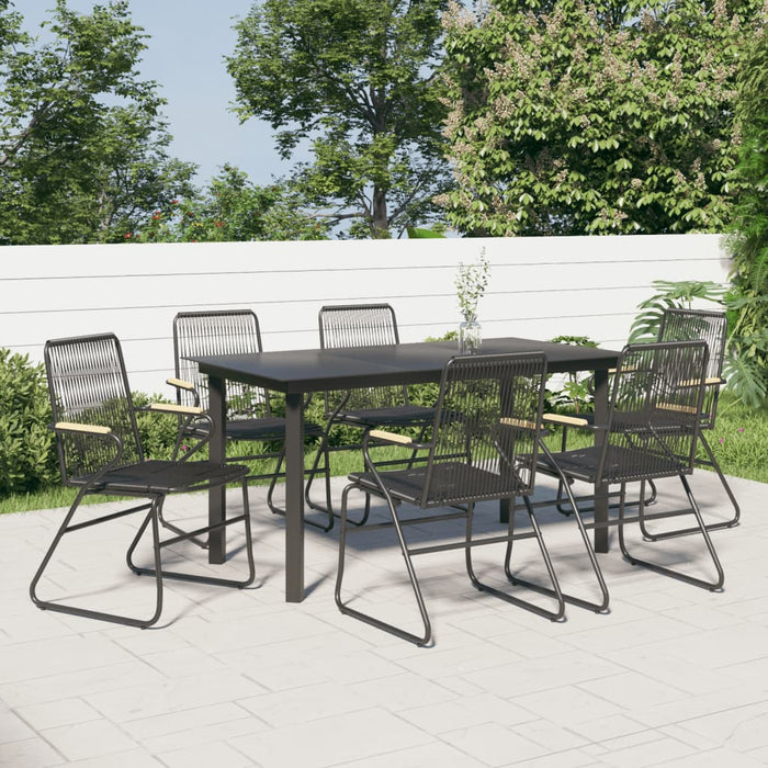 Set mobilier de grădină, 7 piese, negru, ratan PVC - WALTI WALTI