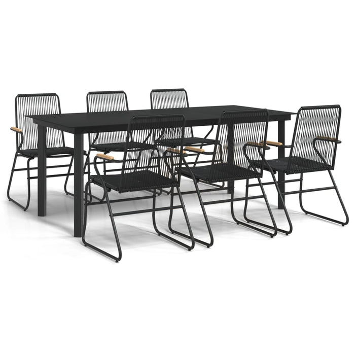 Set mobilier de grădină, 7 piese, negru, ratan PVC - WALTI WALTI