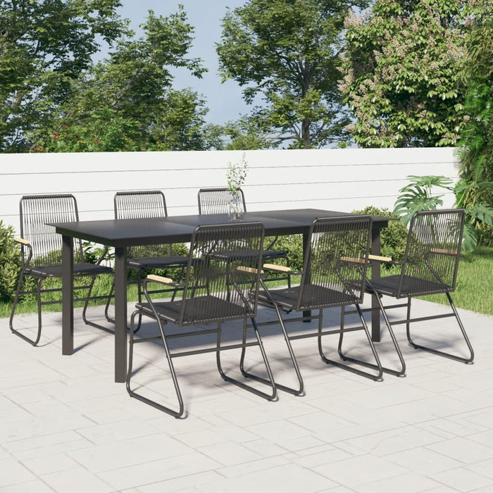 Set mobilier de grădină, 7 piese, negru, ratan PVC - WALTI WALTI