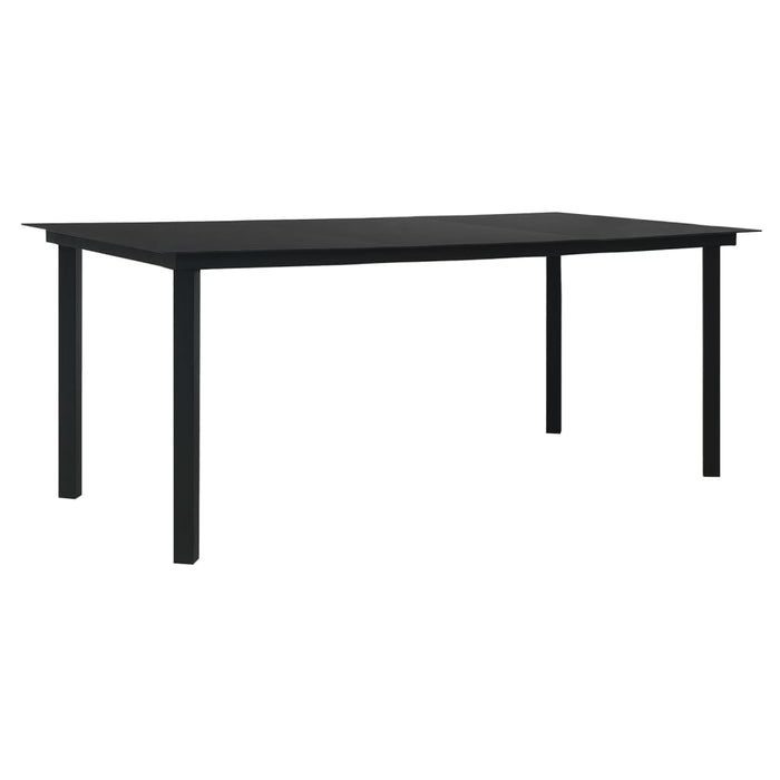 Set cu masă pentru grădină, 9 piese, negru, ratan PVC WALTI