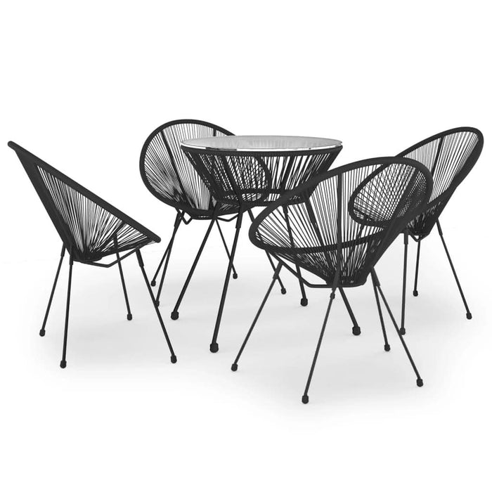 Set mobilier de exterior, 5 piese, negru, ratan PVC - WALTI WALTI