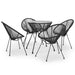 Set mobilier de exterior, 5 piese, negru, ratan PVC - WALTI WALTI