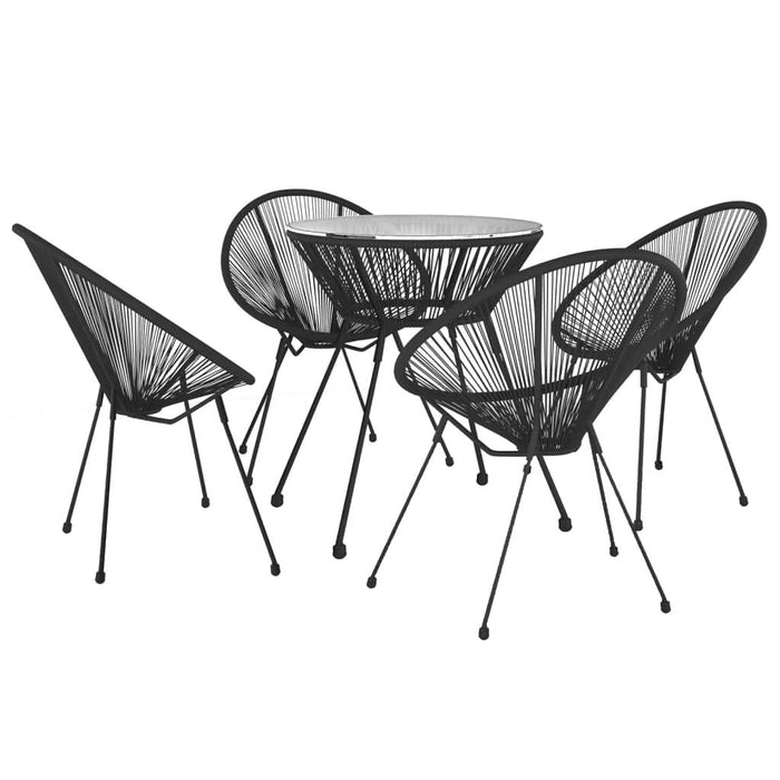 Set mobilier de exterior, 5 piese, negru, ratan PVC - WALTI WALTI