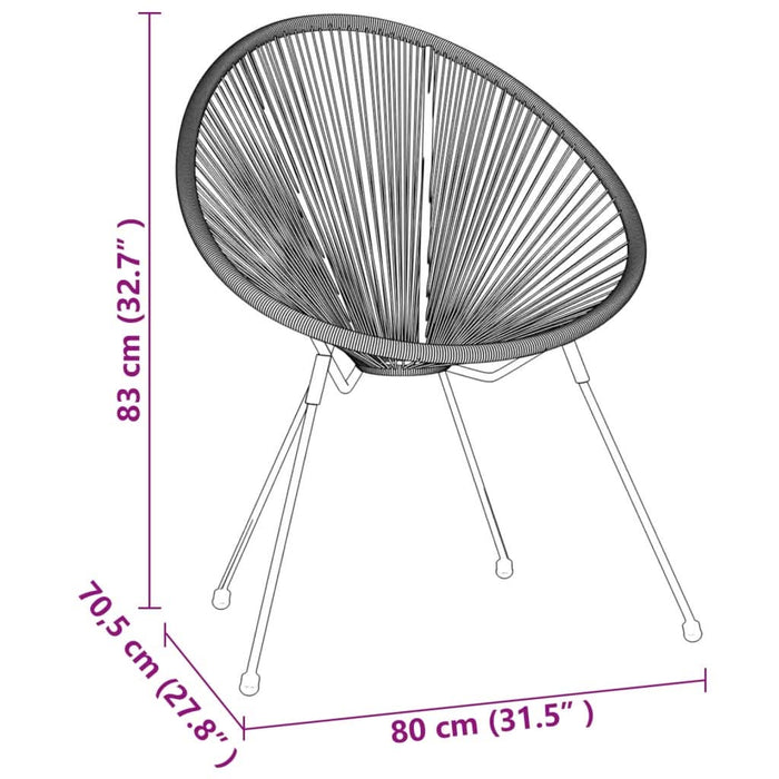 Set mobilier de exterior, 5 piese, negru, ratan PVC - WALTI WALTI