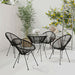 Set mobilier de exterior, 5 piese, negru, ratan PVC - WALTI WALTI