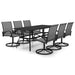 Set mobilier de grădină, 7 piese, textilenă și oțel inoxidabil - WALTI WALTI