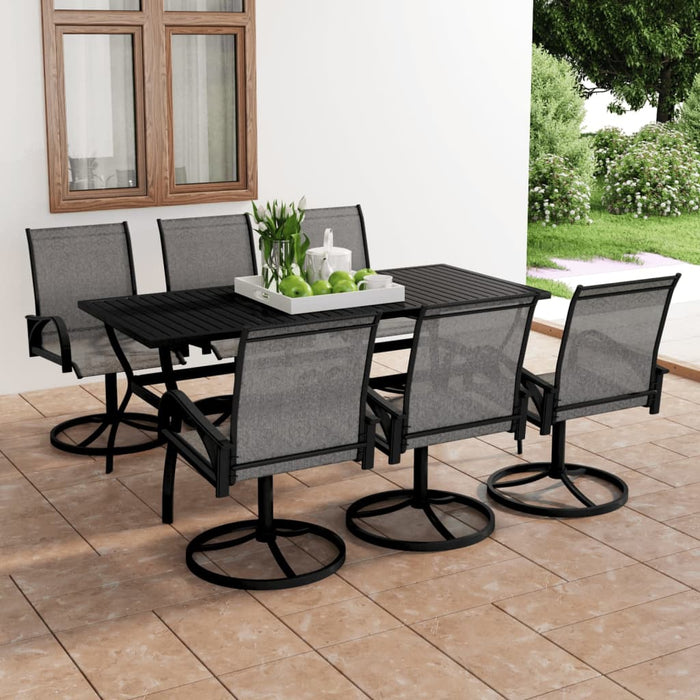Set mobilier de grădină, 7 piese, textilenă și oțel inoxidabil - WALTI WALTI
