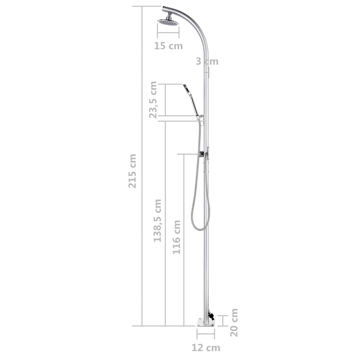 Duș de grădină, 215 cm, aluminiu - WALTI WALTI